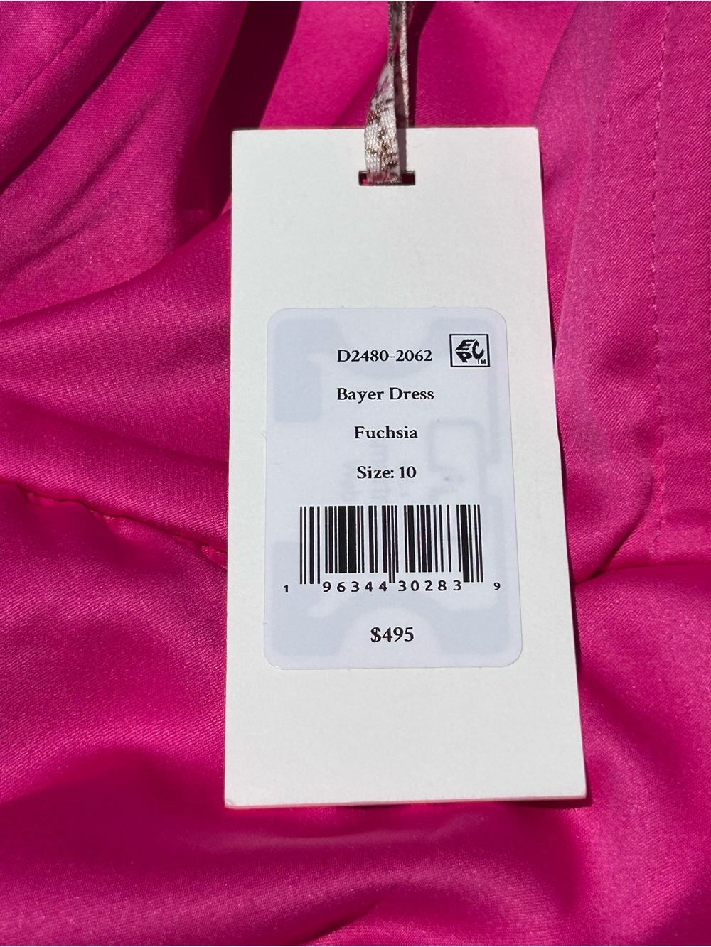 LOVESHACKFANCY BAYER HOT PINK CORSET STYLE MINI DRESS BOWS SZ 10 NWT - Picture 11 of 16